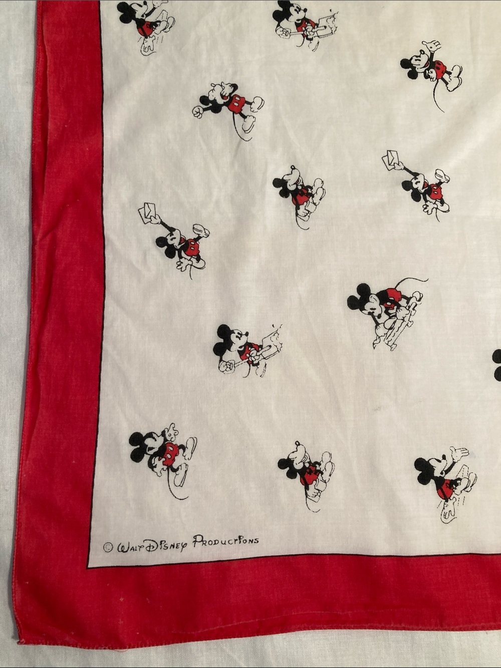 Vintage Walt Disney Productions Mickey Mouse bandana scarf all positions RN33100 - Picture 3 of 16